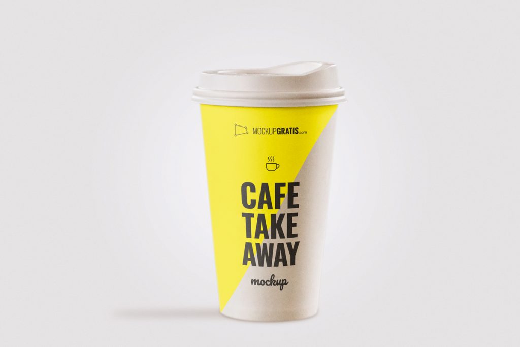 Un mockup gratis de un vaso de café take away en formato PSD