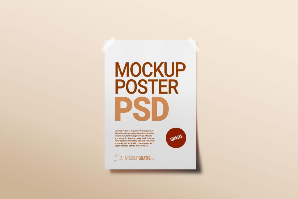 Mockup en PSD de un poster o cartel A3, completamente gratuito