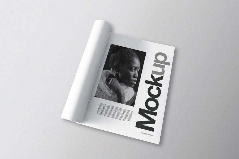Mockup de una revista A4 en PSD