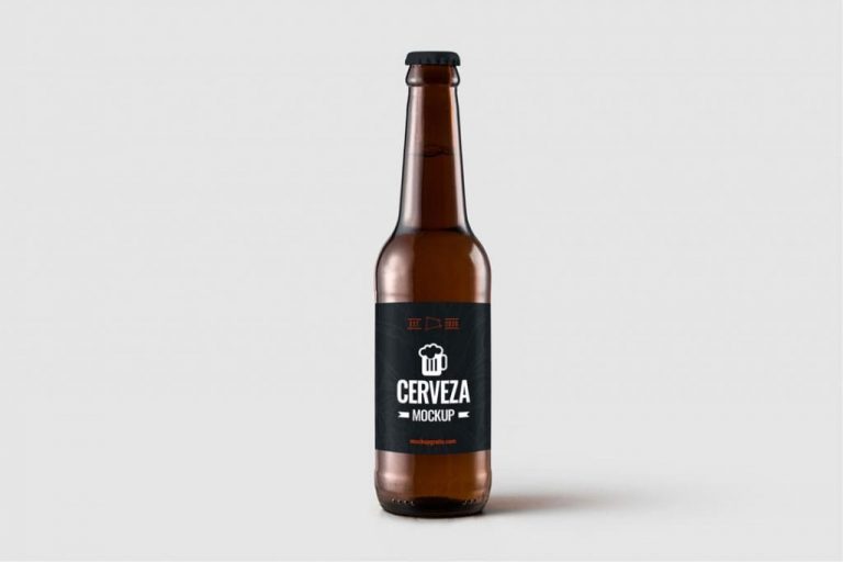 Mockup botella de cerveza gratis para colocar tu diseño, formato PSD
