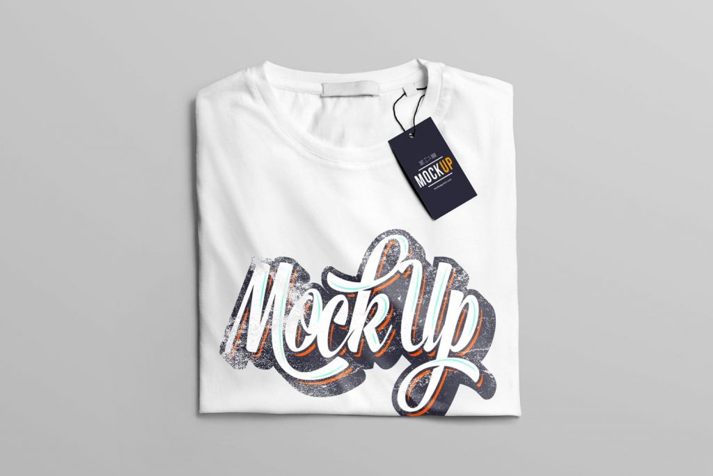 conectar palo Si ▷ Mockup Camiseta Doblada + Etiqueta - mockupgratis.com